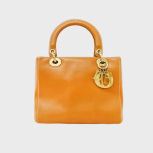 CHRISTIAN DIOR 2000 CAMEL LEATHER LADY DIOR HANDBAG