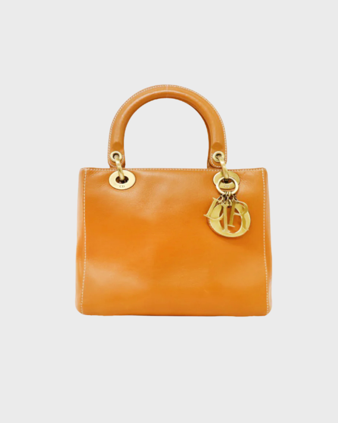 CHRISTIAN DIOR 2000 CAMEL LEATHER LADY DIOR HANDBAG